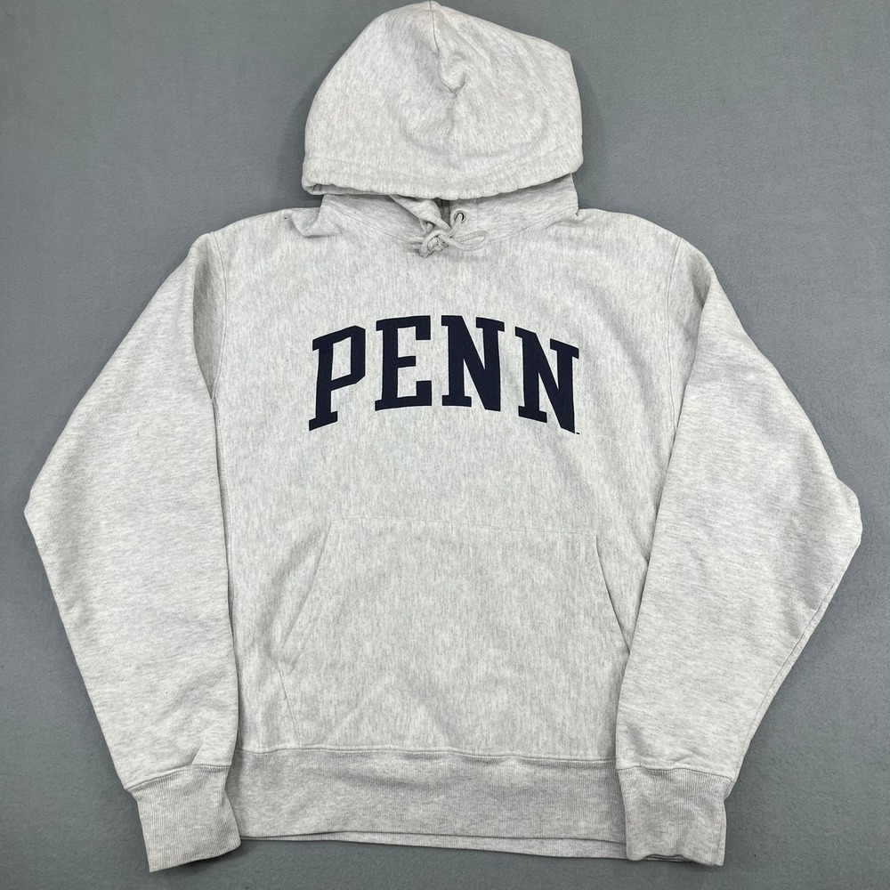Champion Reverse Weave Penn University Hoodie Mens Medium Grey Heather UPenn